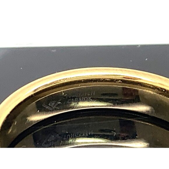 Men's Wedding Band Gold Tone Tungsten 5mm Ring Size 11 - Picture 10 of 14